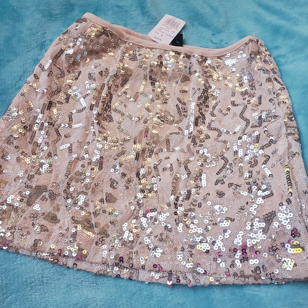 NWT Windsor Pink Blush Sparkle Mini Skirt - Picture 5 of 5